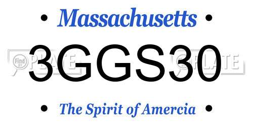 3GGS30 Massachusetts License Plate