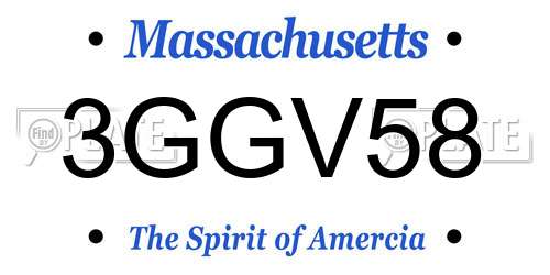 3GGV58 Massachusetts License Plate
