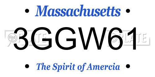 3GGW61 Massachusetts License Plate