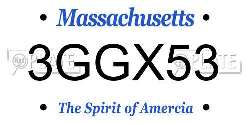 3GGX53 Massachusetts License Plate