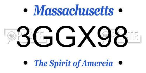 3GGX98 Massachusetts License Plate