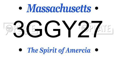 3GGY27 Massachusetts License Plate