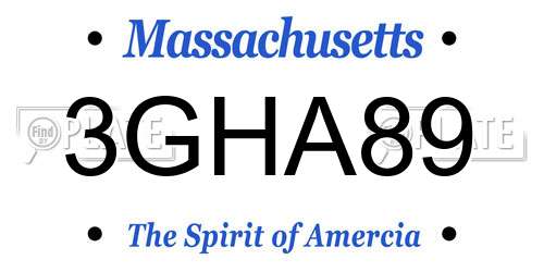 3GHA89 Massachusetts License Plate