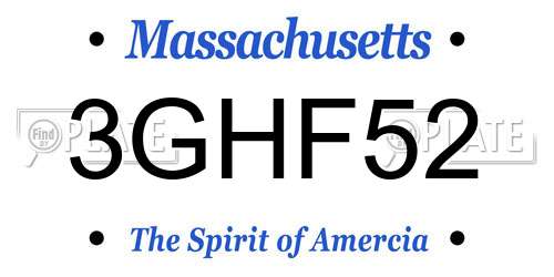 3GHF52 Massachusetts License Plate