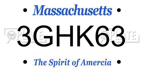 3GHK63 Massachusetts License Plate