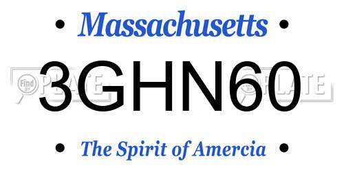 3GHN60 Massachusetts License Plate