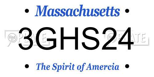 3GHS24 Massachusetts License Plate