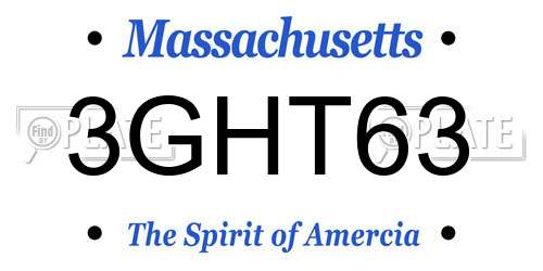 3GHT63 Massachusetts License Plate