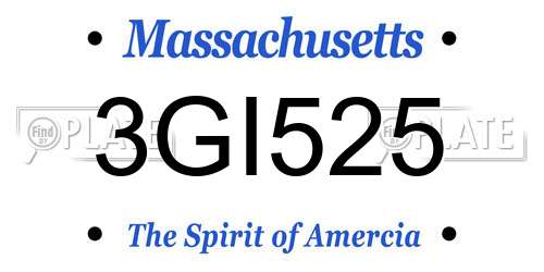 3GI525 Massachusetts License Plate