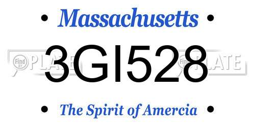 3GI528 Massachusetts License Plate