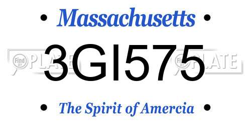 3GI575 Massachusetts License Plate