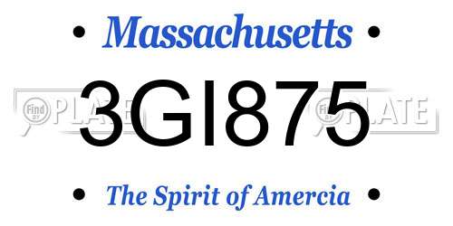 3GI875 Massachusetts License Plate