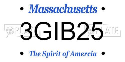3GIB25 Massachusetts License Plate