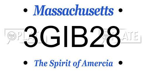 3GIB28 Massachusetts License Plate