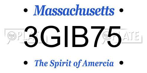 3GIB75 Massachusetts License Plate