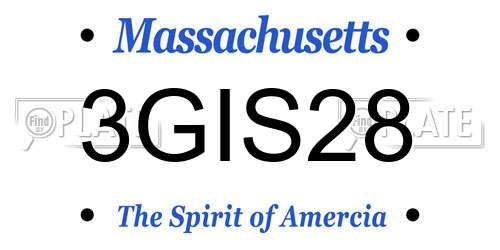 3GIS28 Massachusetts License Plate