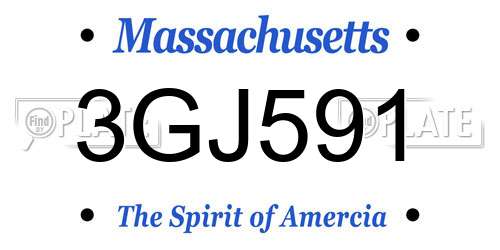 3GJ591 Massachusetts License Plate
