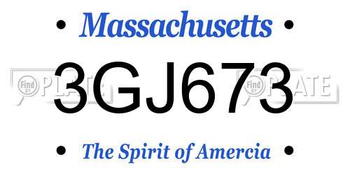 3GJ673 Massachusetts License Plate