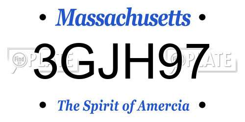 3GJH97 Massachusetts License Plate