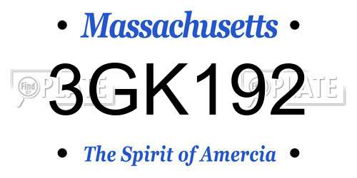 3GK192 Massachusetts License Plate