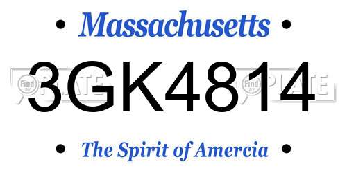 3GK4814 Massachusetts License Plate