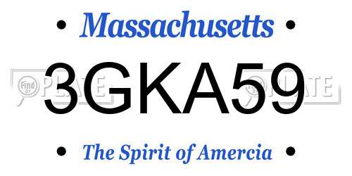 3GKA59 Massachusetts License Plate