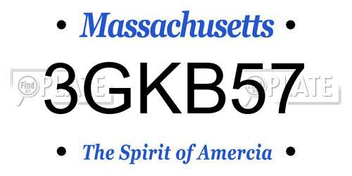 3GKB57 Massachusetts License Plate