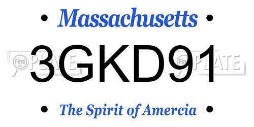3GKD91 Massachusetts License Plate