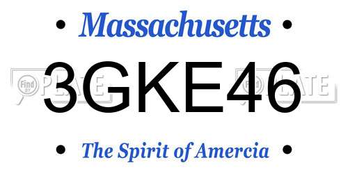 3GKE46 Massachusetts License Plate