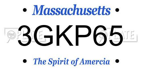 3GKP65 Massachusetts License Plate