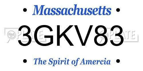3GKV83 Massachusetts License Plate