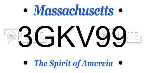 3GKV99 Massachusetts License Plate