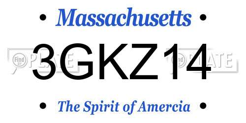 3GKZ14 Massachusetts License Plate