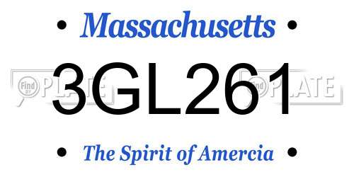 3GL261 Massachusetts License Plate