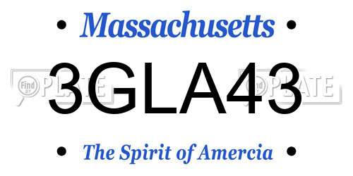 3GLA43 Massachusetts License Plate