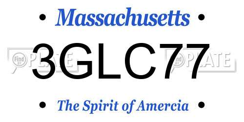 3GLC77 Massachusetts License Plate