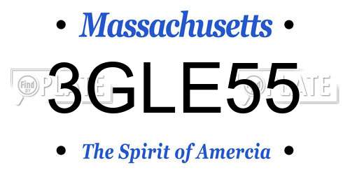 3GLE55 Massachusetts License Plate