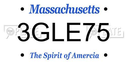 3GLE75 Massachusetts License Plate