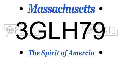 3GLH79 Massachusetts License Plate