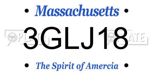 3GLJ18 Massachusetts License Plate