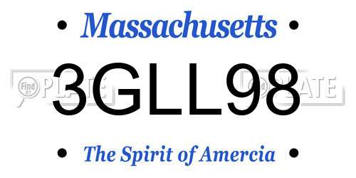 3GLL98 Massachusetts License Plate