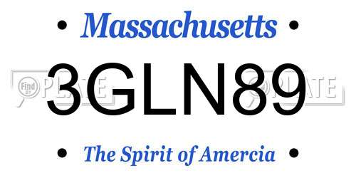 3GLN89 Massachusetts License Plate
