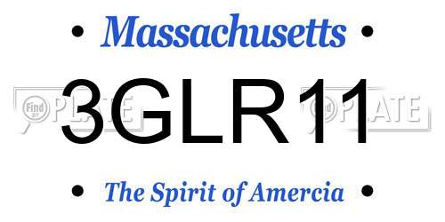 3GLR11 Massachusetts License Plate