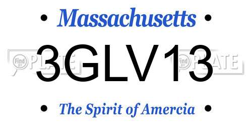 3GLV13 Massachusetts License Plate
