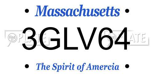 3GLV64 Massachusetts License Plate