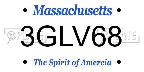 3GLV68 Massachusetts License Plate