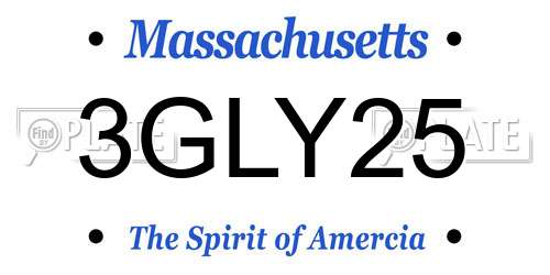 3GLY25 Massachusetts License Plate