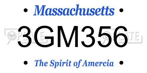 3GM356 Massachusetts License Plate
