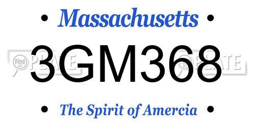 3GM368 Massachusetts License Plate