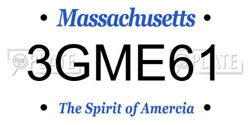 3GME61 Massachusetts License Plate
